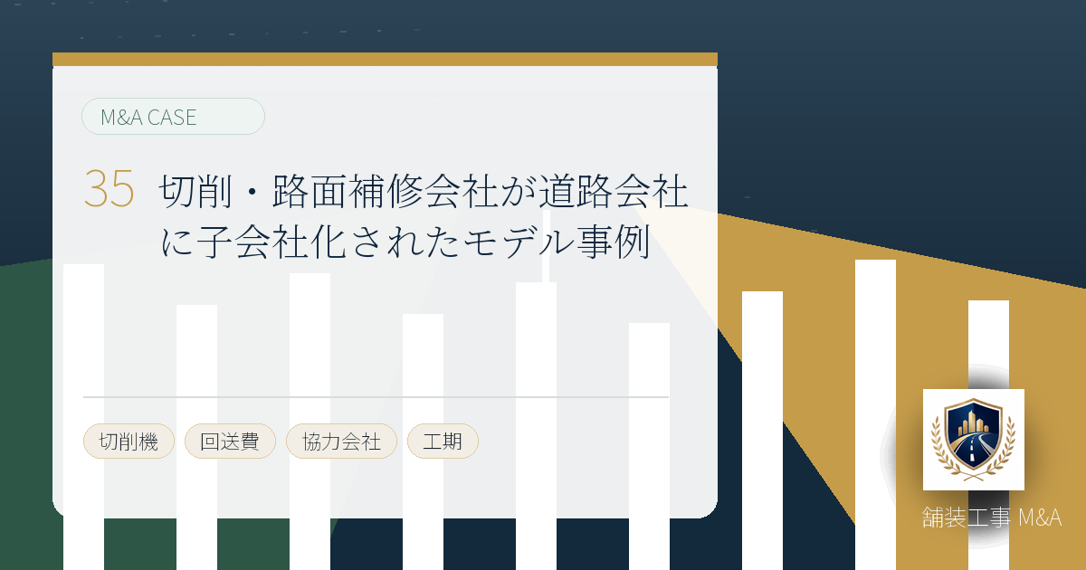 切削・路面補修会社が道路会社に子会社化されたモデル事例のアイキャッチ画像