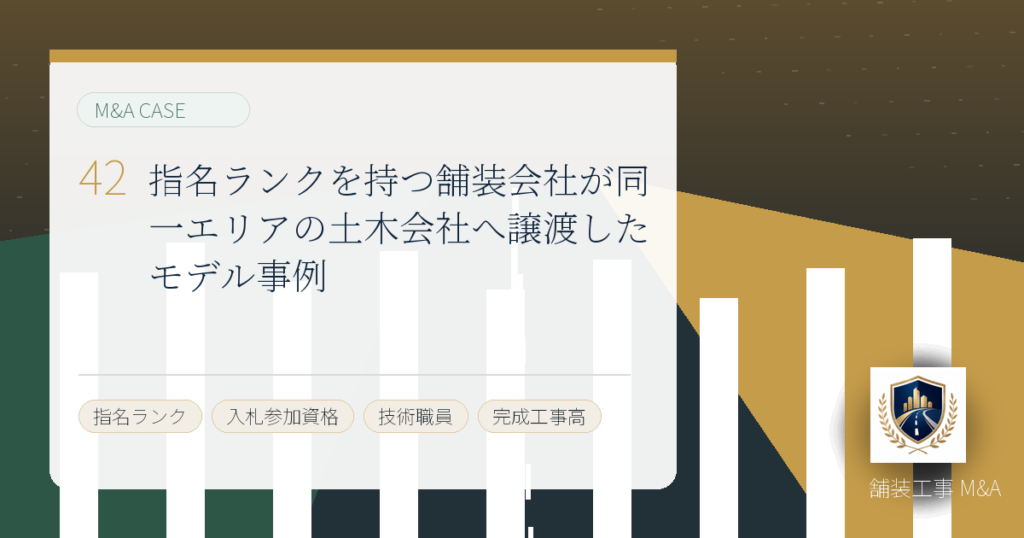 指名ランクを持つ舗装会社が同一エリアの土木会社へ譲渡したモデル事例のアイキャッチ画像