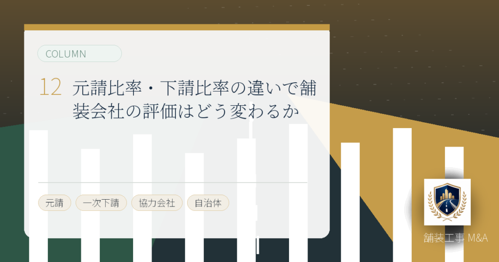 元請比率・下請比率の違いで舗装会社の評価はどう変わるかのアイキャッチ画像