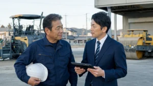 舗装会社 売却を検討する経営者とM&Aアドバイザー
