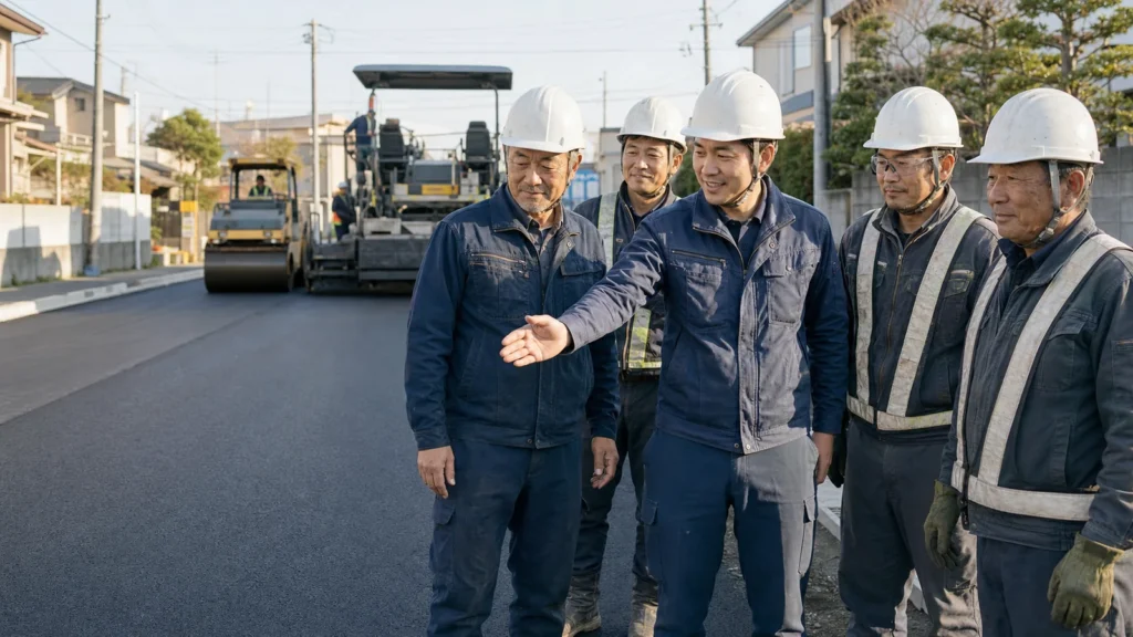 舗装工事会社の事業承継を支える施工チーム